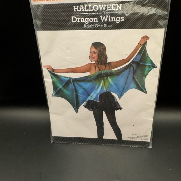 New Green Dragon Wings Costume Accessory Adult Size OSFM Cosplay Halloween Play - Picture 2 of 5